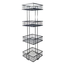 Manhattan 4-Tier Square Storage Stand, Matte Black
