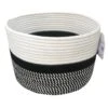 Marly Black Striped Round Storage Basket, Large -Cleaning Essentials Sales marly black striped round storage basket large