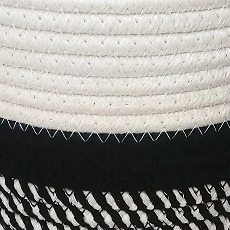 Marly Black Striped Round Storage Basket, Medium 4 Marly Black Striped Round Storage Basket, Medium - Image 2