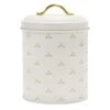 Matisse White & Gold Round Canister, Medium -Cleaning Essentials Sales matisse white gold round canister medium