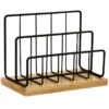 Matte Black Wire & Bamboo Wood Letter Sorter -Cleaning Essentials Sales matte black wire bamboo wood letter sorter