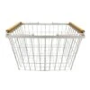 Metal Basket With Wood Handle -Cleaning Essentials Sales metal basket with wood handle