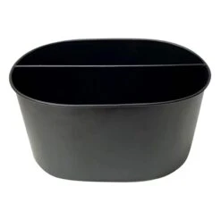 METAL CADDY WITH WOOD HANDLE