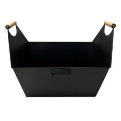 METAL CADDY WITH WOOD HANDLE-L