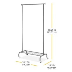 Metal Garment Rack, Gunmetal -Cleaning Essentials Sales metal garment rack gunmetal 3