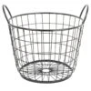 Metal Round Wire Grid Basket With Handle, Small -Cleaning Essentials Sales metal round wire grid basket with handle small