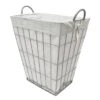 Metal Wire Grid Laundry Hamper, Cool Grey 1 Metal Wire Grid Laundry Hamper, Cool Grey -Cleaning Essentials Sales metal wire grid laundry hamper cool grey