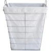 Metal Wire Rectangle Laundry Hamper & Liner, Metallic 2 Metal Wire Rectangle Laundry Hamper & Liner, Metallic -Cleaning Essentials Sales metal wire rectangle laundry hamper liner metallic
