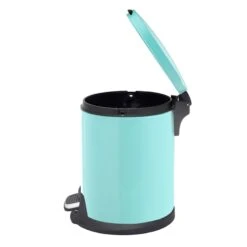 Mint Green Round Pedal Bin, 5l -Cleaning Essentials Sales mint green round pedal bin 5l 2
