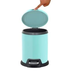 Mint Green Round Pedal Bin, 5l -Cleaning Essentials Sales mint green round pedal bin 5l 3