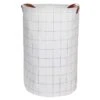 Modern Round Grid Patterned Laundry Hamper, Medium 1 Modern Round Grid Patterned Laundry Hamper, Medium -Cleaning Essentials Sales modern round grid patterned laundry hamper medium