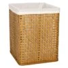 Natural Bamboo Wood Laundry Hamper With Liner, Medium -Cleaning Essentials Sales natural bamboo wood laundry hamper with liner medium