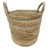 Natural Banana Leaf Round Basket, Medium 1 Natural Banana Leaf Round Basket, Medium -Cleaning Essentials Sales natural banana leaf round basket medium