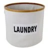 Natural Round Bamboo Fabric Laundry Basket, Medium -Cleaning Essentials Sales natural round bamboo fabric laundry basket medium