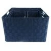 Navy Weave Round Corner Storage Basket, Large -Cleaning Essentials Sales navy weave round corner storage basket large
