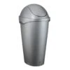 Nickel Swing-Top Trash Can, 12gal -Cleaning Essentials Sales nickel swing top trash can 12gal