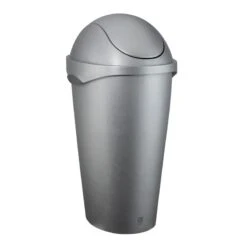 Nickel Swing-Top Trash Can, 12gal