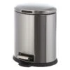 Oval Stainless Steel Pedal Bin, 5l -Cleaning Essentials Sales oval stainless steel pedal bin 5l