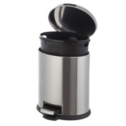 Oval Stainless Steel Pedal Bin, 5l -Cleaning Essentials Sales oval stainless steel pedal bin 5l 2