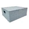 Paper Rope Rectangle Basket Blue With Lid, Medium -Cleaning Essentials Sales paper rope rectangle basket blue with lid medium