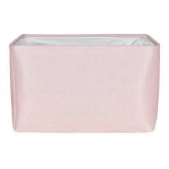 Pearl Blush Pink Rectangle Fabric Storage Basket, Large