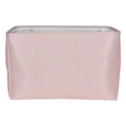 Pearl Blush Pink Rectangle Fabric Storage Basket, Large