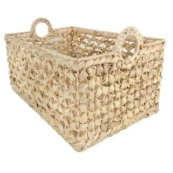 Providence Melia Flower Weave Storage Basket With Handles, Small