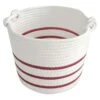 Providence Red Striped Cotton Rope Storage Basket, Large -Cleaning Essentials Sales providence red striped cotton rope storage basket large