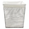 Rectangle Metal Wire Laundry Hamper, Black & Gold -Cleaning Essentials Sales rectangle metal wire laundry hamper black gold
