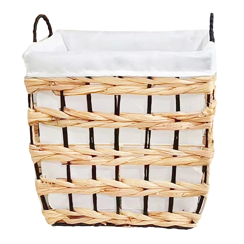 Rectangle Water Hyacinth Wicker Laundry Hamper, Medium 3 Rectangle Water Hyacinth Wicker Laundry Hamper, Medium