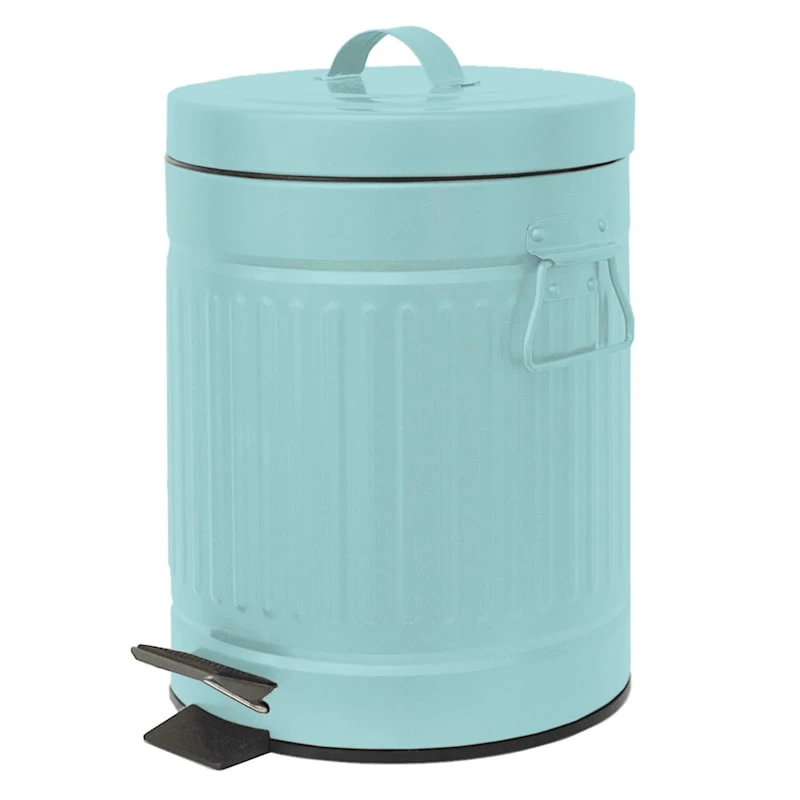 Retro Light Blue Step Trash Bin, 5l 3 Retro Light Blue Step Trash Bin, 5l