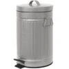 Retro Silver Step Trash Bin, 12l -Cleaning Essentials Sales retro silver step trash bin 12l