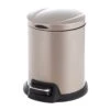 Round Champagne Stainless Steel Pedal Bin, 5l -Cleaning Essentials Sales round champagne stainless steel pedal bin 5l