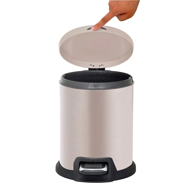 Round Champagne Stainless Steel Pedal Bin, 5l 7 Round Champagne Stainless Steel Pedal Bin, 5l - Image 5