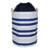 Round Collapsible Canvas Laundry Hamper With Drawstring Liner, Navy Blue 1 Round Collapsible Canvas Laundry Hamper With Drawstring Liner, Navy Blue -Cleaning Essentials Sales round collapsible canvas laundry hamper with drawstring liner navy blue