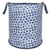 Round Collapsible Laundry Hamper With Handles, Blue Dots -Cleaning Essentials Sales round collapsible laundry hamper with handles blue dots