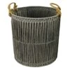 Round Dark Grey Paper String Basket, Medium -Cleaning Essentials Sales round dark grey paper string basket medium