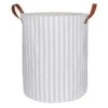 Round Fabric Striped Laundry Hamper With Handles, Large -Cleaning Essentials Sales round fabric striped laundry hamper with handles large