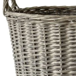 Round Grey Willow Laundry Hamper, Large -Cleaning Essentials Sales round grey willow laundry hamper large 1