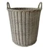 Round Grey Willow Laundry Hamper, Large 1 Round Grey Willow Laundry Hamper, Large -Cleaning Essentials Sales round grey willow laundry hamper large