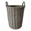Round Grey Willow Laundry Hamper, Small -Cleaning Essentials Sales round grey willow laundry hamper small
