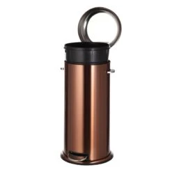Round Retro Copper Stainless Steel Pedal Bin, 30l -Cleaning Essentials Sales round retro copper stainless steel pedal bin 30l 2