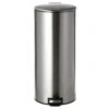 Round Stainless Steel Pedal Trash Bin With Thin Lid, 30l -Cleaning Essentials Sales round stainless steel pedal trash bin with thin lid 30l