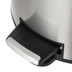 Round Stainless Steel Pedal Trash Bin With Thin Lid, 30l -Cleaning Essentials Sales round stainless steel pedal trash bin with thin lid 30l 2