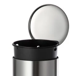 Round Stainless Steel Pedal Trash Bin With Thin Lid, 30l -Cleaning Essentials Sales round stainless steel pedal trash bin with thin lid 30l 4