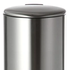 Round Stainless Steel Pedal Trash Bin With Thin Lid, 30l -Cleaning Essentials Sales round stainless steel pedal trash bin with thin lid 30l 5