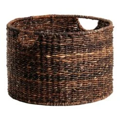 Round Woven Abaca Storage Basket, Large