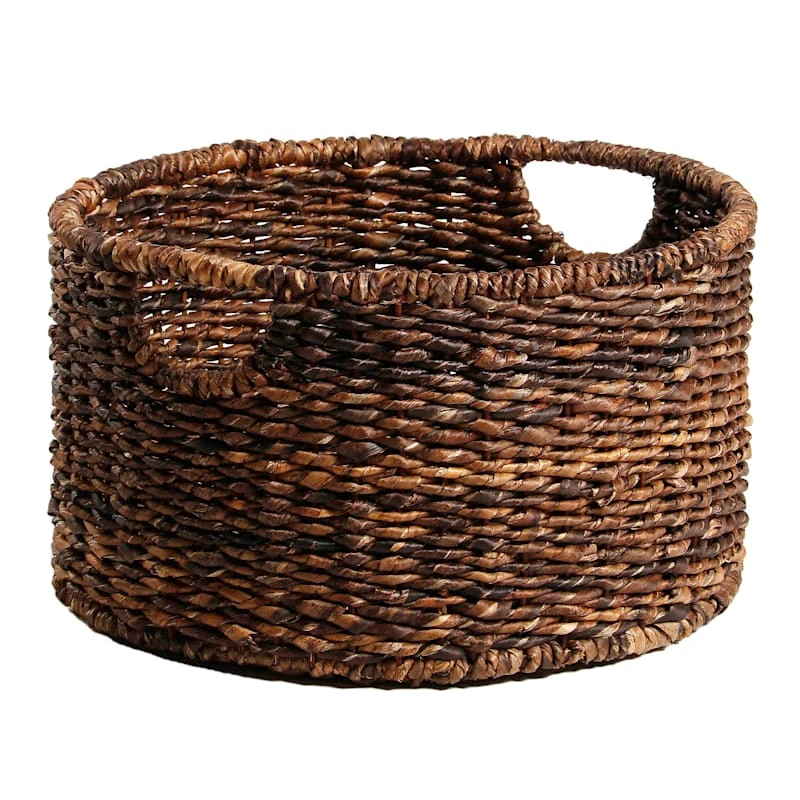 Round Woven Abaca Storage Basket, Small 3 Round Woven Abaca Storage Basket, Small