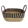 Seagrass Basket With Blue Strap Accent, Large 2 Seagrass Basket With Blue Strap Accent, Large -Cleaning Essentials Sales seagrass basket with blue strap accent large
