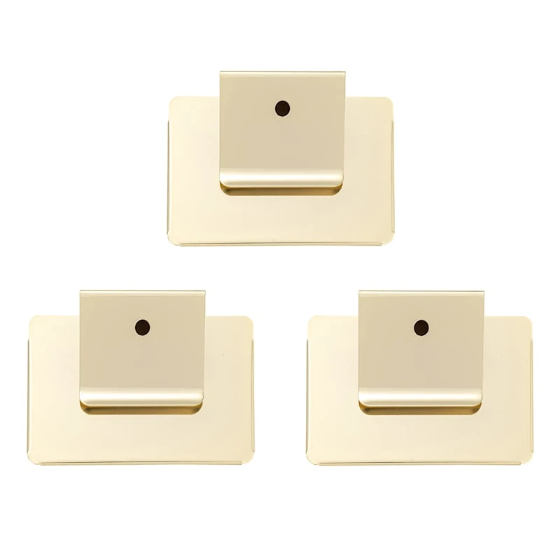 Set Of 3 Bin Clips, Gold 3 Set Of 3 Bin Clips, Gold